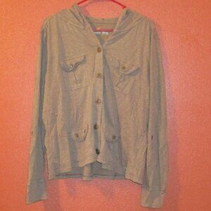 Carhartt Woman XX Large Brown Pockets Button Up Long Sleeve Hooded Shirt